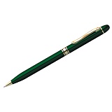 Ручка шариковая Berlingo "Golden Premium" синяя, 0,7мм, корпус зеленый, поворот., инд. упак.