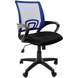 Кресло оператора Chairman 696 PL, спинка ткань-сетка синяя/сиденье TW черная, механизм качания