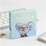 Блок для записи ArtFox "Your summer notes", 9*9*3см, 250л., картонный футляр
