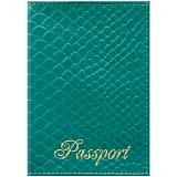Обложка для паспорта OfficeSpace "Питон" кожа, бирюза