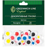 Материал декоративный Greenwich Line "Глазки", цветные, ассорти, 20шт.