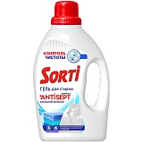 Гель для стирки Sorti "Контроль чистоты", антибактериальный, 1,2л