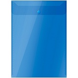 Папка-конверт на кнопке OfficeSpace  А4, вертикальная, 150мкм, полупрозрачная, синяя