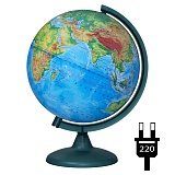 Глобус физический Глобусный мир, 25см, с подсветкой на круглой подставке