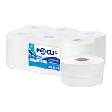 Бумага туалетная Focus Mini Jumbo, 2 слойн, 170 м/рул, тиснение, белая