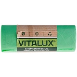 Мешки для мусора 120л КБ "VitaLux-био" биоразлагаемые, ПНД, 70*105см, 15мкм, 10шт.,зеленые, в рулоне