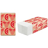 Полотенца бумажные лист Focus Premium (V-сл), 2 слойн., 200 л/пач, 23*20, 5см, белые