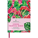 Записная книжка А6 80л. ЛАЙТ, кожзам, Greenwich Line "Vision.Tropicalbirds", тон. блок, цв. срез