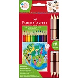 Карандаши цветные Faber-Castell "Дети мира", 18 цветов, трехгран, заточ., карт. упак.