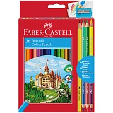 Карандаши цветные Faber-Castell, 36цв.+4, заточен., картон, европодвес, с точилкой