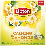 Чай Lipton "Calming Cаmomile", травяной с ромашкой и мятой, 20 пакетиков-пирамидок по 0,7г