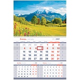 Календарь квартальный 1 бл. на 1 гр. OfficeSpace Mono premium "Альпийское утро", с бегунком, 2021г.