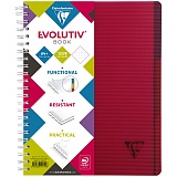 Бизнес-тетрадь 120л., А4+, клетка на гребне Clairefontaine "Evolutiv'Book", 90г/м2, пластик. обложка, красная