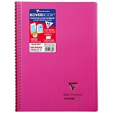 Бизнес-тетрадь 80л., А4, клетка на гребне Clairefontaine "Koverbook", 90г/м2, пластик. обложка, розовая