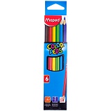 Карандаши цветные Maped "Color Peps", 06цв., трехгран., заточен., картон, европодвес