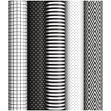 Упаковочная бумага глянц. 70*100см, ArtSpace "Black&White", 1 лист, 65г/м2, ассорти 5 дизайнов