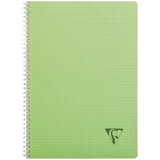Тетрадь 90л., А4, клетка на гребне Clairefontaine "Linicolor", 90г/м2, пластиковая обложка, зеленая