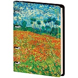 Тетрадь на кольцах А5, 80л. ЛАЙТ, кожзам, Greenwich Line "Vision. Van Gogh. Poppy field", тон. блок