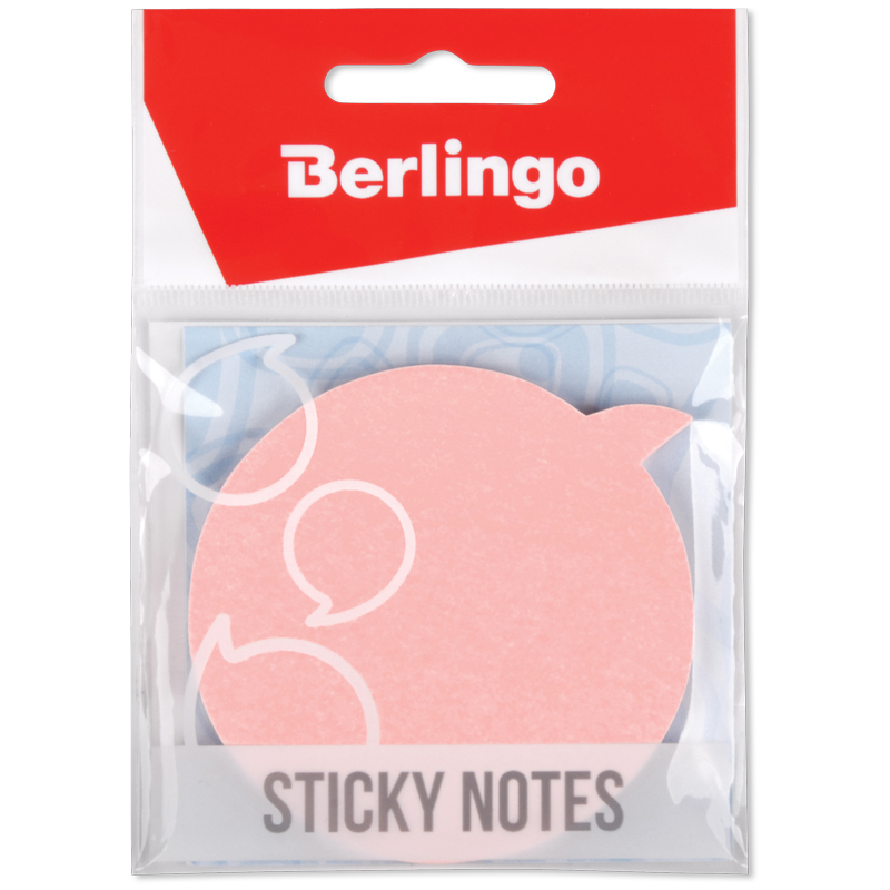 Самоклеящийся блок фигурный Berlingo "Диалог" 70*70мм, 50л, розовый неон, европодвес