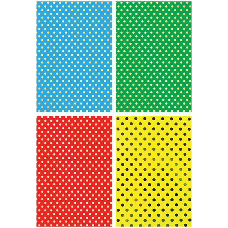 Картон цветной с тиснением A4, Апплика "Кружочки", 4л., в папке