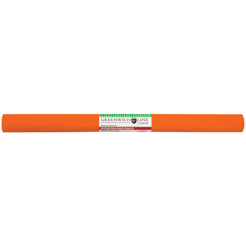 Бумага крепированная Greenwich Line, 50*250см, 32г/м2, оранжевая, в рулоне