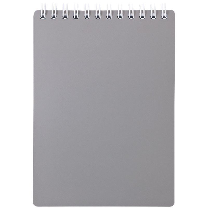 Блокнот А6 80л. на гребне Hatber "Metallic Серый", пластиковая обложка