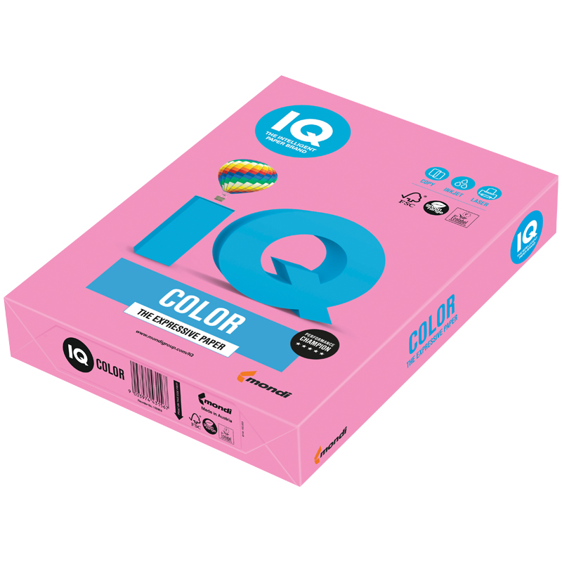 Бумага IQ "Color neon" А4, 80г/м2, 500л. (розовый неон)