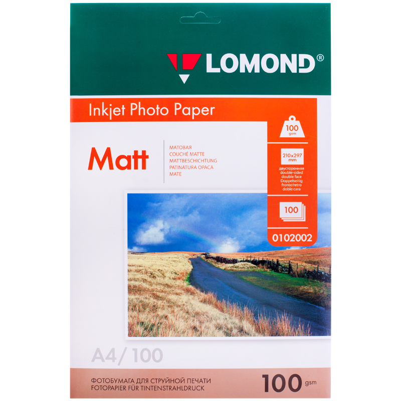 Бумага А4 для стр. принтеров Lomond, 100г/м2 (100л) мат.дв.