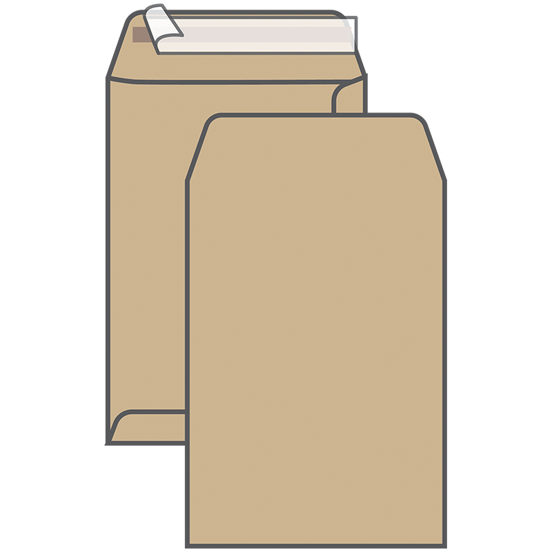 Пакет почтовый В4, UltraPac, 250*353мм, коричневый крафт, отр. лента, 120г/м2