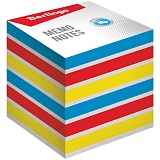Блок для записи на склейке Berlingo "Rainbow", 8*8*8см, цветной