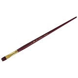 Кисть художественная синтетика бордовая Гамма "Вернисаж", плоская №12, длинная ручка