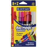 Фломастеры меняющие цвет Centropen "Duo Magic", 08цв+2, 10шт., 24 цв., картон, европодвес