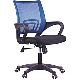 Кресло оператора OfficeSpace SP-M96, ткань, спинка сетка синяя/сиденье TW черная, механизм качания