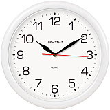 Часы настенные ход плавный, Troyka 21210213, круглые, 24*24*3, белая рамка