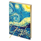 Записная книжка А6 80л. ЛАЙТ, кожзам, Greenwich Line "Vision. Van Gogh. Night", тон. блок, зол. срез