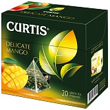 Чай Curtis "Delicate Mango Green Tea", зеленый, аромат, 20 пакетиков-пирамидок по 1,8г
