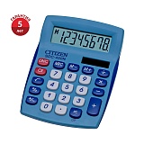 Калькулятор настольный Citizen SDC-450NBLCFS, 8 разрядов, двойное питание, 87*120*22мм, синий