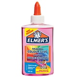 Клей канцелярский Elmers "Colour Glue", 147мл, для слаймов, розовый, полупрозрачный