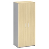 Шкаф для одежды двухдверный с горизонтальной штангой МФ Виско Импакт/Береза-Серый, 820*580*2030