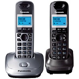 Телефон беспроводной Panasonic KX-TG2512RU1(2), 2 трубки, монохром.дисплей, АОН, 50номеров, сер/черн