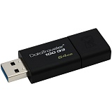 Память Kingston "DT100G3"  64GB, USB 3.0 Flash Drive, черный