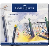 Карандаши цветные Faber-Castell "Goldfaber" 48цв., круглые, заточен., метал. коробка