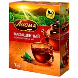 Чай Лисма "Насыщенный", черный, 100 пакетиков по 1,8г