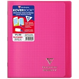 Бизнес-тетрадь 48л., 170*220мм, клетка Clairefontaine "Koverbook", 90г/м2, пластик. обложка, розовая