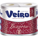 Бумага туалетная Veiro "Luxoria" 3-слойная, 4шт., тиснение, белая