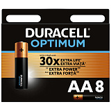 Батарейка Duracell Optimum AA (LR6) алкалиновая, 8BL