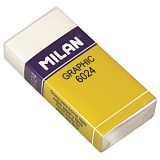 Ластик Milan "Graphic 6024", прямоугольный, пластик, картонный держатель, 50*23*9мм