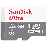 Карта памяти SanDisk MicroSDHC Ultra 32GB, Class 10, скорость чтения 80Мб/сек