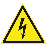 Знак предупрежд. OfficeSpace "Опасность поражения электрическим током", 200*200*200мм, самоклейка