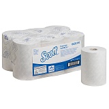 Полотенца бумажные в рулонах Kimberly-Clark "Scott Essential Slimroll", 1-слойные, 190м/рул, белые